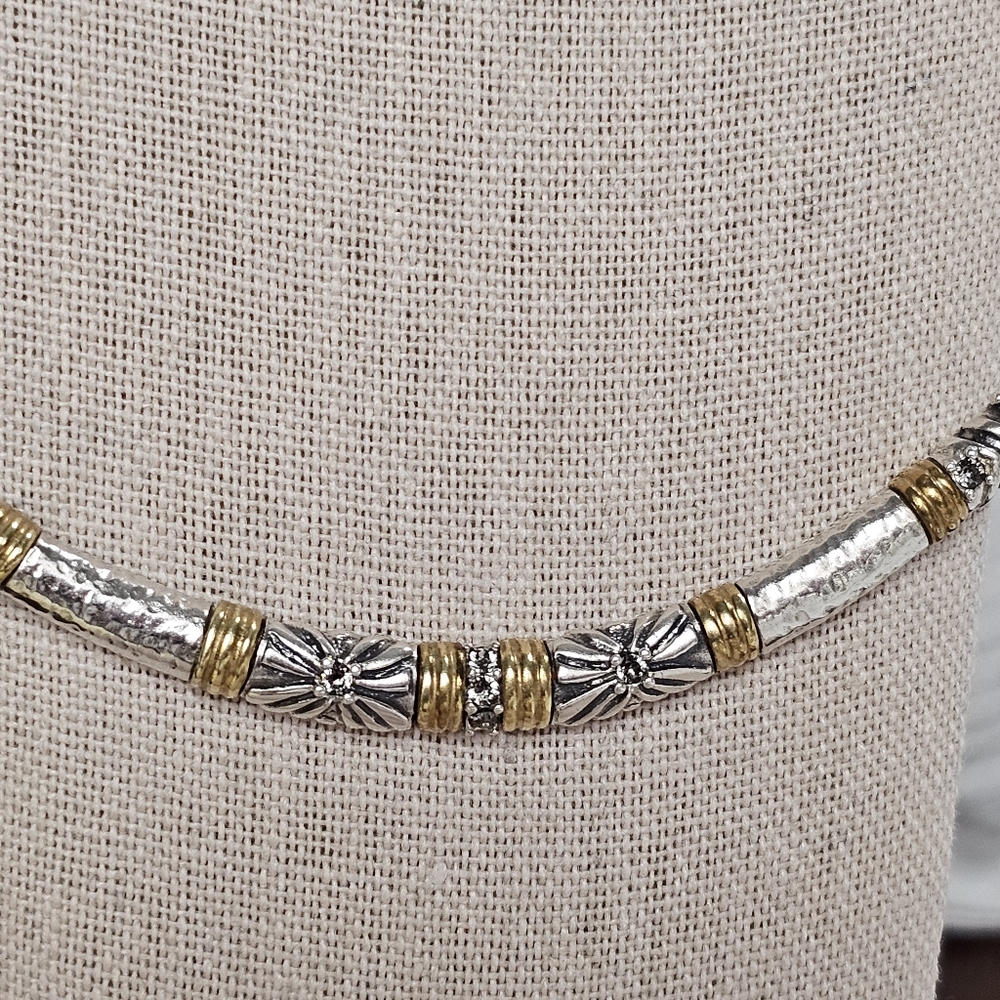 Silpada 925 Silver Necklace with Brass and CZ Accents - Picture 8 of 11